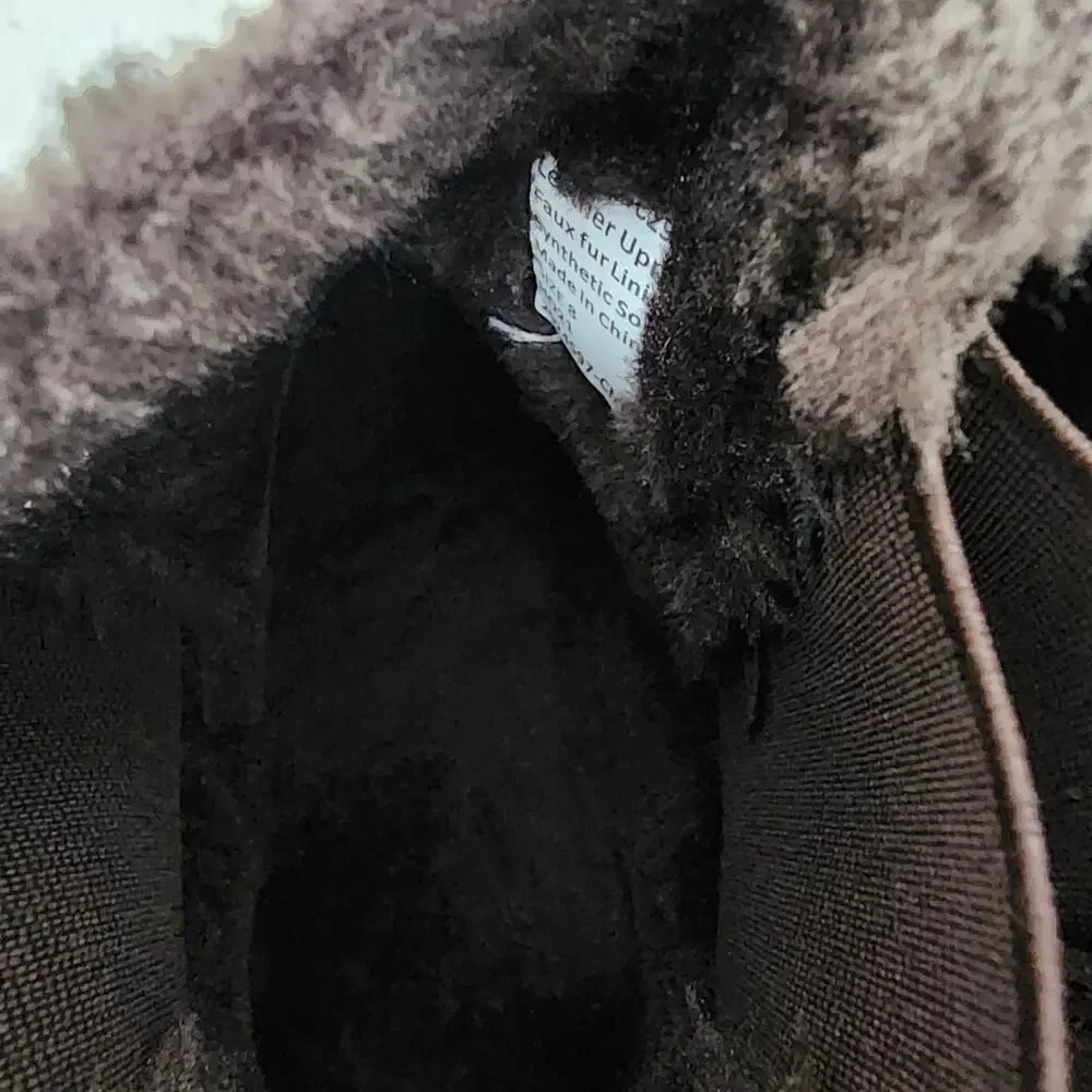 Madewell The Toasty Dark Brown Suede Shearling Chelsea Boots Waterproof 8 NEW